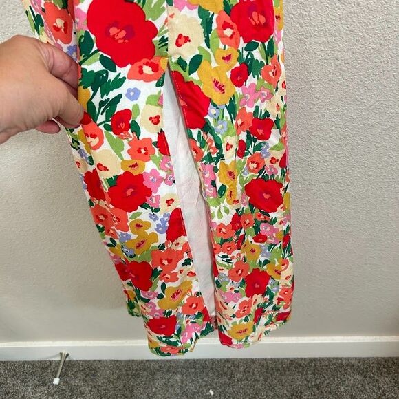 NEW Lulu's Floral Print Tie-Back Midi Dress M Colorful Sleeveless Wedding NWT - Picture 7 of 10